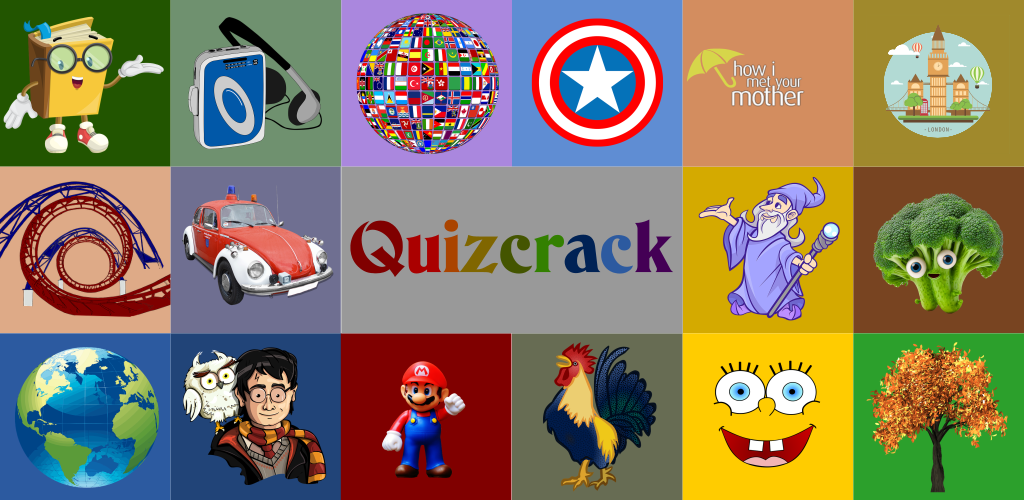 Quizcrack Grafik mit unterschiedlichen Quizkategorien